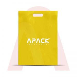 Sacola em Polietileno Alta Densidade Alça Vazada Amarela Personalizada