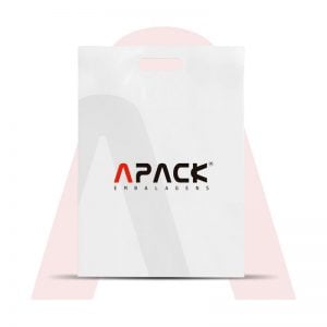 Sacola em Polietileno Alta Densidade Alça Vazada Branca Personalizada