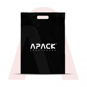 Sacola em Polietileno Alta Densidade Alça Vazada Preta Personalizada