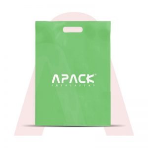 Sacola em Polietileno Alta Densidade Alça Vazada Verde Limão Personalizada