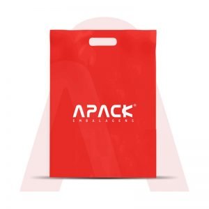 Sacola em Polietileno Alta Densidade Alça Vazada Vermelha Personalizada