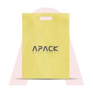 Sacolas em Polietileno Baixa Densidade Alça Vazada Amarela