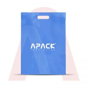 Sacolas em Polietileno Baixa Densidade Alça Vazada Azul Personalizado