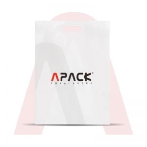 Sacola em Polietileno Baixa Densidade Alça Vazada Branca Personalizada