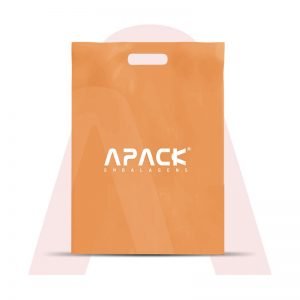 Sacolas em Polietileno Baixa Densidade Alça Vazada Laranja Personalizado