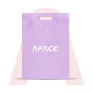 Sacolas em Polietileno Baixa Densidade Alça Vazada Lilás Personalizado