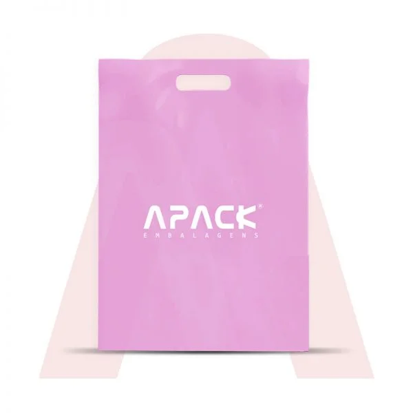 Sacolas em Polietileno Baixa Densidade Alça Vazada Pink Personalizado