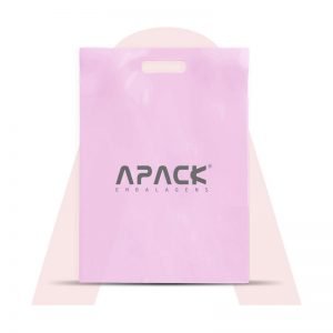 Sacolas em Polietileno Baixa Densidade Alça Vazada Rosa Personalizado