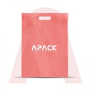 Sacolas em Polietileno Baixa Densidade Alça Vazada Vermelha Personalizado