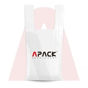 Sacola Polietileno Alta Densidade Alça Camiseta Branca