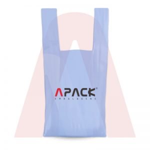 Sacola Polietileno Baixa Densidade Alça Camiseta Azul Personalizada