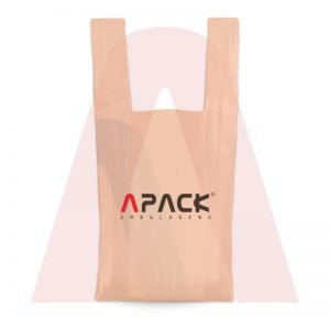 Sacola Polietileno Baixa Densidade Alça Camiseta Laranja Personalizada