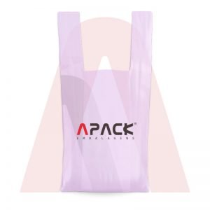 Sacola Polietileno Baixa Densidade Alça Camiseta Lilás Personalizada