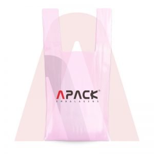 Sacola Polietileno Baixa Densidade Alça Camiseta Rosa Personalizada