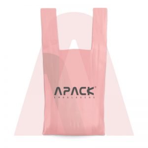 Sacola Polietileno Baixa Densidade Alça Camiseta Vermelha Personalizado