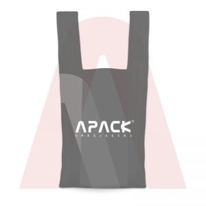 Sacola Polietileno Baixa Densidade Alça Camiseta Preta