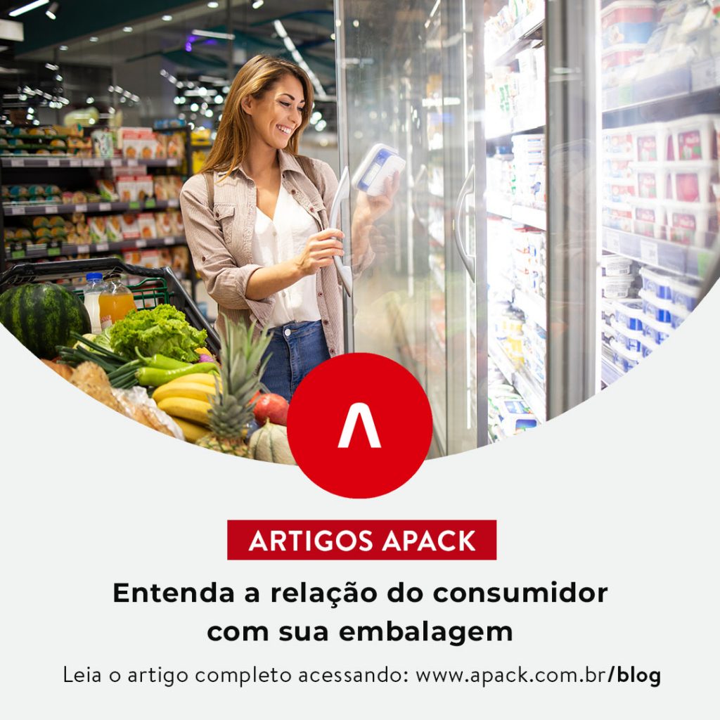 Imagem com título do artigo e foto de uma mulher conferindo uma embalagem em um supermercado