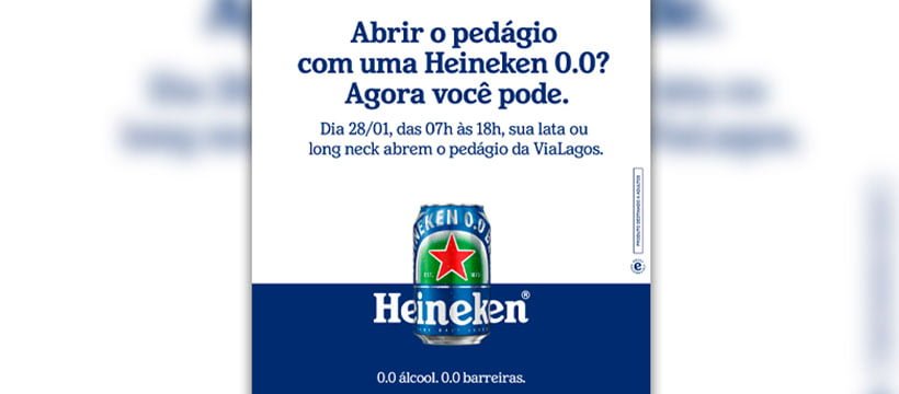 Embalagens de Heineken 0.0. fazem motoristas passarem de graça em pedágio
