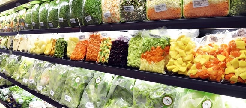 Embalagem com atmosfera modificada para embalar frutas e legumes