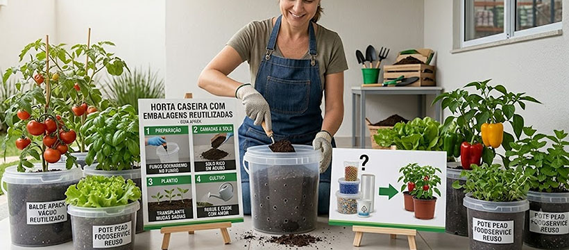 Como Criar uma Horta Caseira com Potes Plásticos
